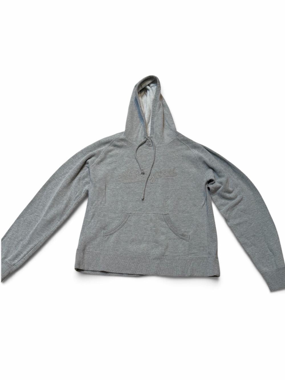 Life Is Good Light Gray Pullover Hoodie with Kangaroo Pocket